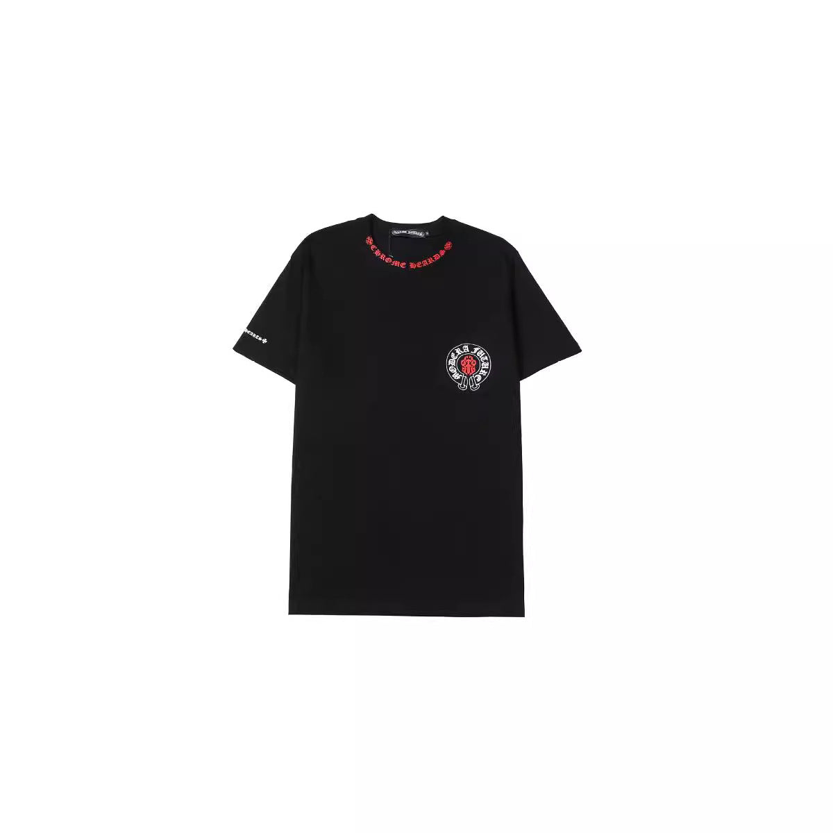 Chrome Heart T Shirts Croix Cross Color Leather Printed Short Sleeve T-Shirt